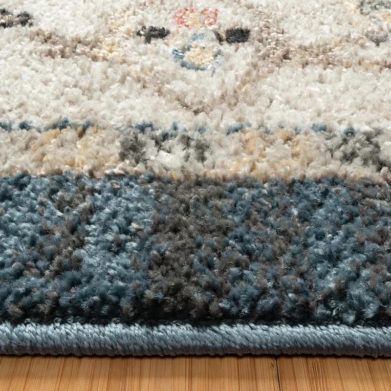 Gertmenian Heirloom Hadley Traditional Oriental Border Blue Tan Polypropylene Area Rug