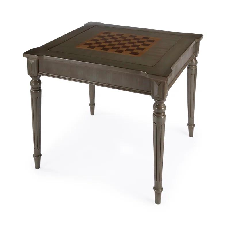 Versatile Square Multi-Game Table with Leather and Wood Accents