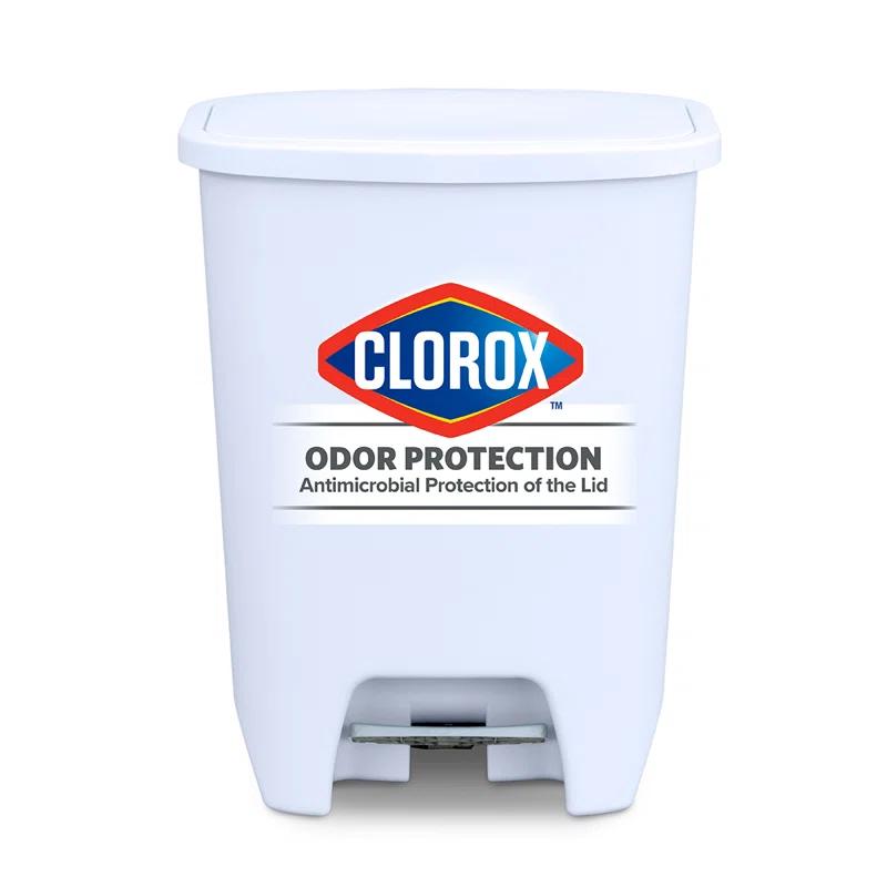 GLAD™ White Plastic Step Trash Can