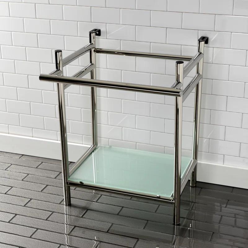 Kingston Brass Kingston Brass Fauceture Stainless Steel Console Sink Base with Glass Shelf