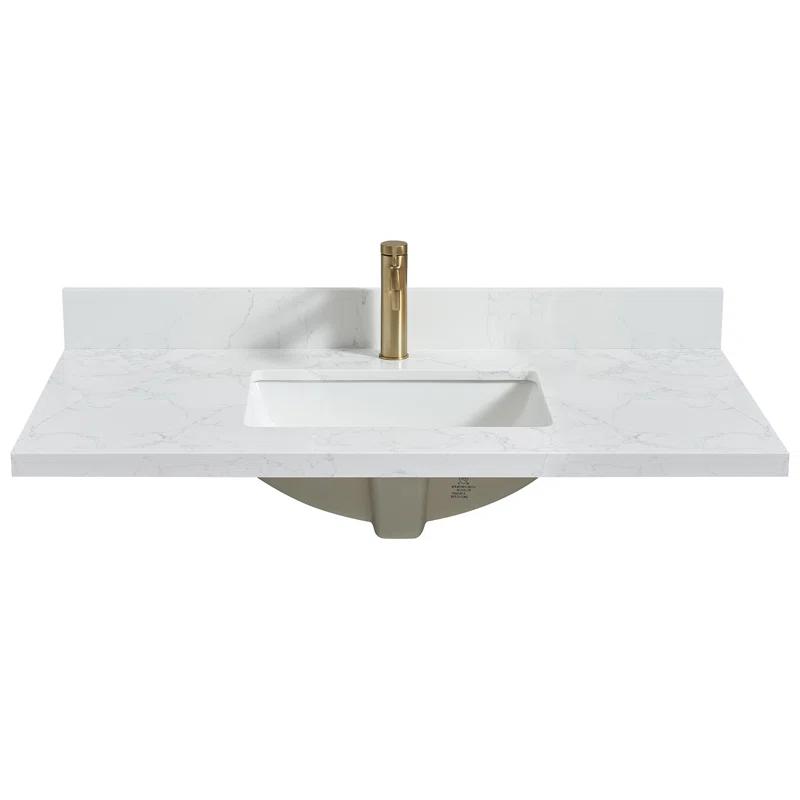 Vinnova Malaga 43'' Stone Single Bathroom Vanity Top with Sink