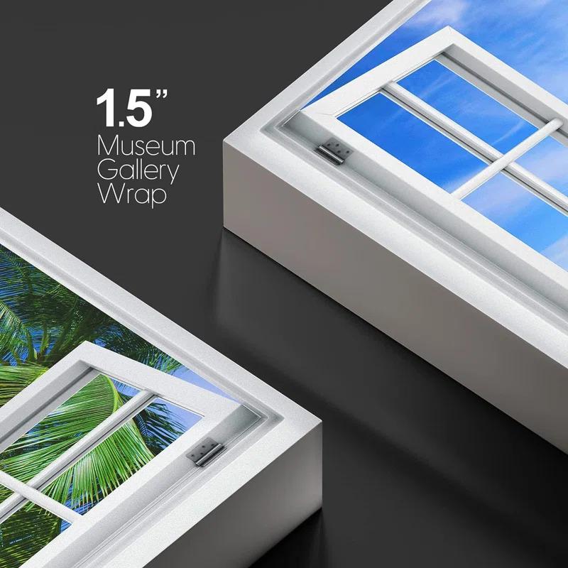 IDEA4WALL Window Scenery " Window View Teal Blue Beach Shore Tropical Island Wilderness Nature "