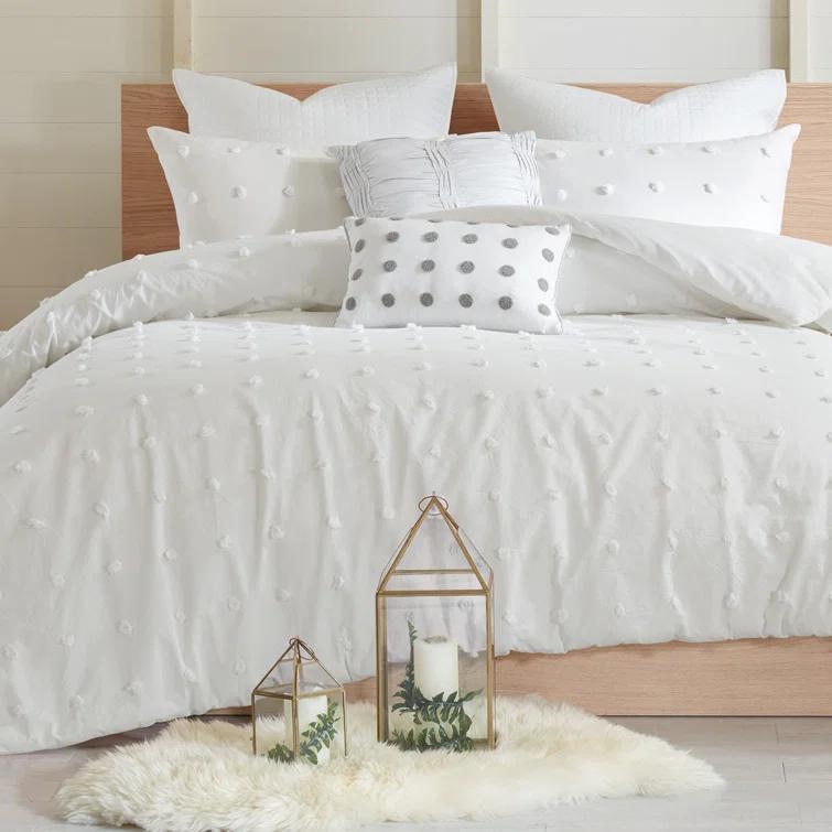 Intelligent Design Brooklyn Cotton Jacquard Comforter Set with Euro Shams and Throw Pillows