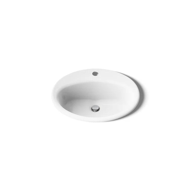 Farmington Metal Oval Drop-In Bathroom Sink with Overflow