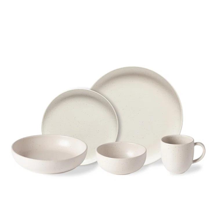 Pacifica Stoneware Dinnerware by Casafina - Vanilla / 5-Piece Set