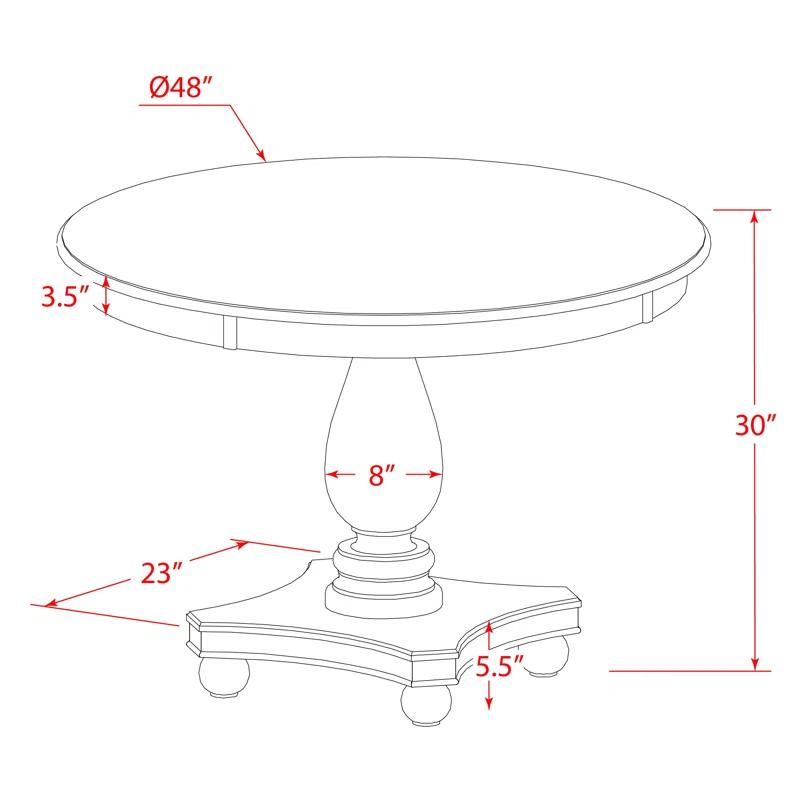 Red Barrel Studio® 7 Piece Dining Set Consist of a Round Dining Room Table with Pedestal and 6 Doeskin Linen Fabric Upholstered Parson Chairs, Antique Walnut
