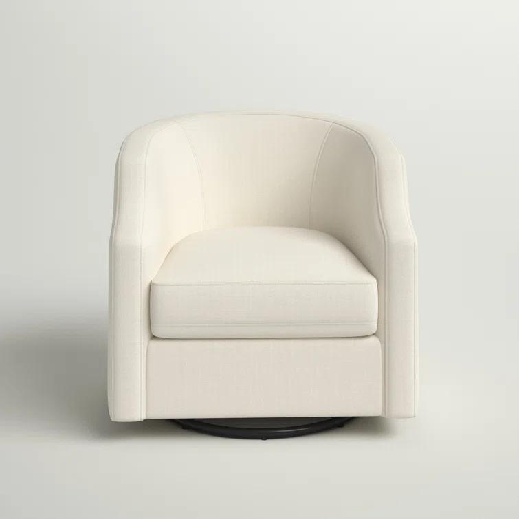 Three Posts™ Debbie Polyester Swivel Barrel Chair