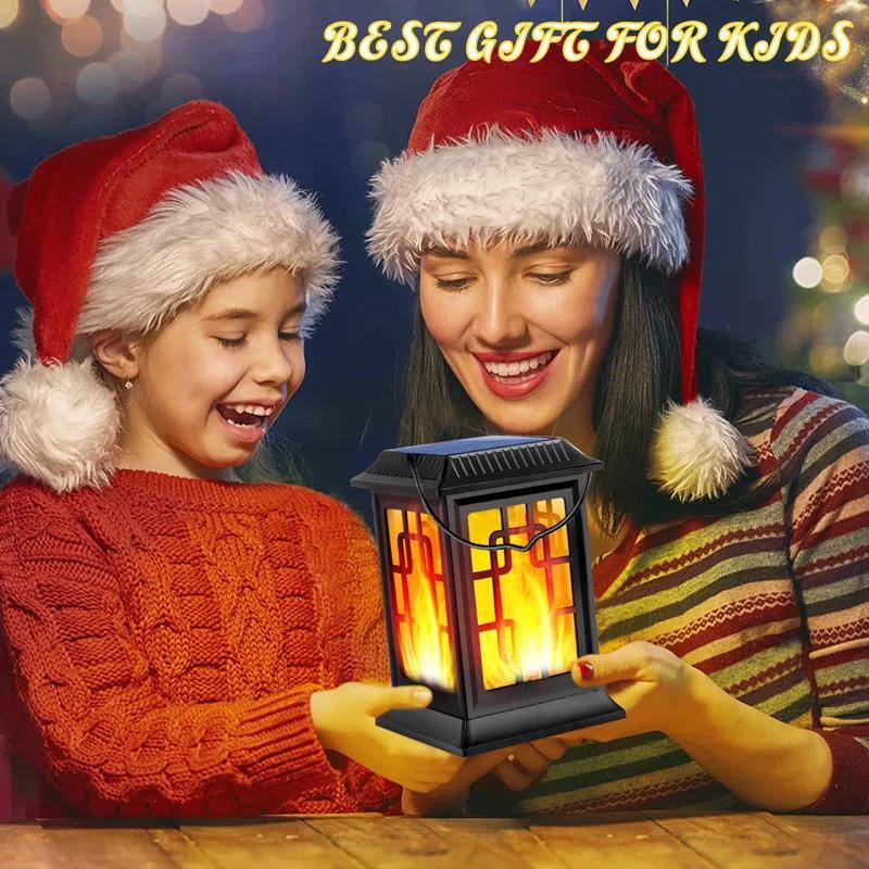 BEACHWATER POOL & SPA, LLC Solar Lanterns Outdoor, Waterproof Hanging Solar Lanterns, Garden Lanterns Solar Powered Flame Lights LED Lanterns Lights For Patio Pathway Deck Yard (2 Pack)