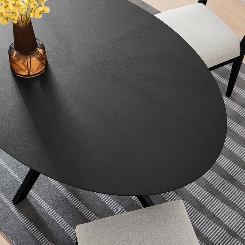 Modway Crossroads Oval Wood Dining Table In Black