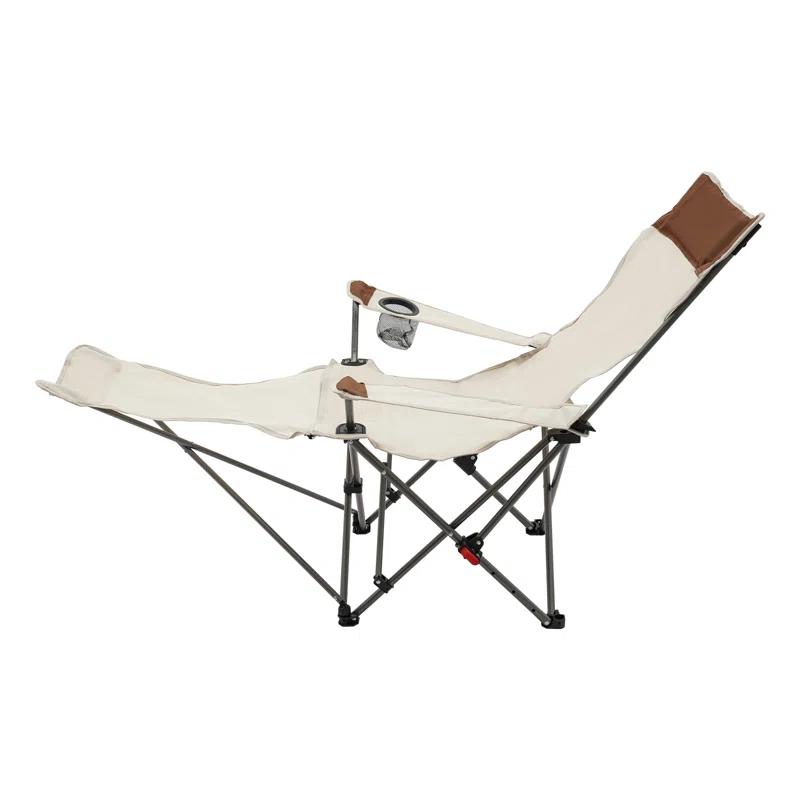 Arlmont & Co. Adjustable Folding Adirondack Chair Camping Chair With Cup Holder (Set of 2)