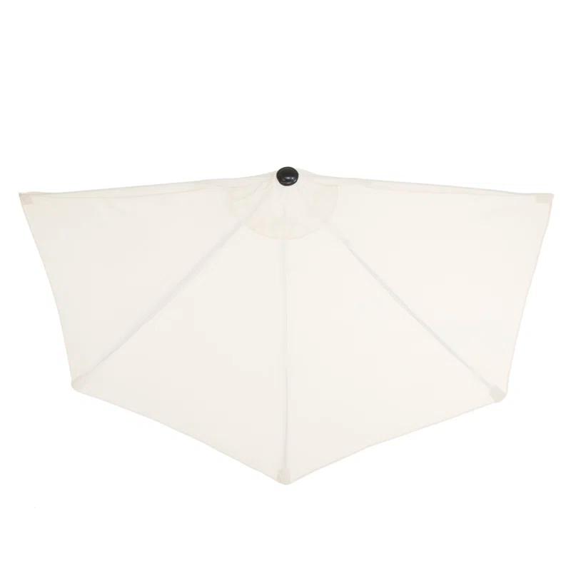 Pure Garden Summertime Umbrellas 3 Half Umbrella Outdoor Patio Shade - 9' Patio Umbrella with Easy Crank - Small Canopy for Balcony, Table, or Deck by Pure Garden
