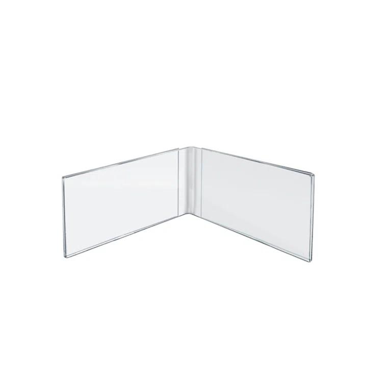 Azar Displays Clear Acrylic Double Photo Holder, Side by Side Dual Frame , Size 5"W x 7"H, 10-Pack (Set of 10)