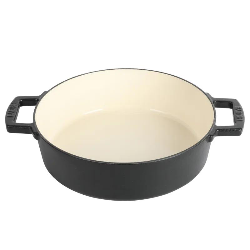 Babish 3 Quarts Non-Stick Enameled Cast Iron Braiser with Lid