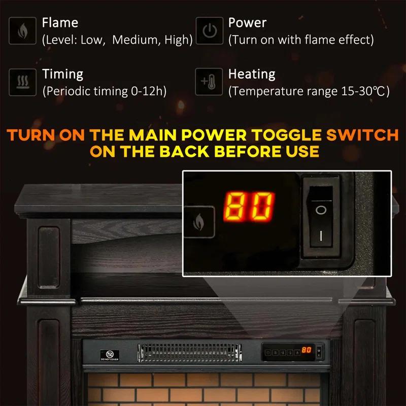 Symple Stuff Freestanding Adrijana With Mantel And Remote Control