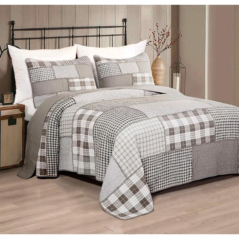 Chezmoi Collection Cotton Patchwork Quilt Set