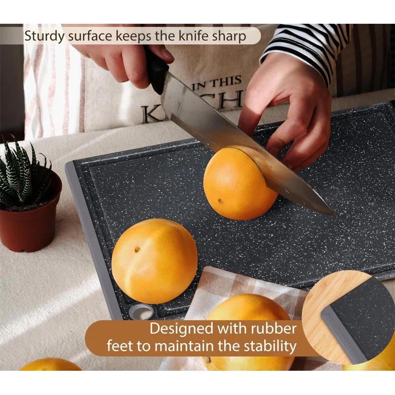 Plastic Cutting Coards For Kitchen, 3-Piece Large Cutting Board Set Dishwasher Safe Chopping Boards With Non-Slip Feet And Juice Grooves