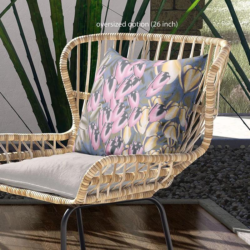 Floral Reversible Throw Pillow