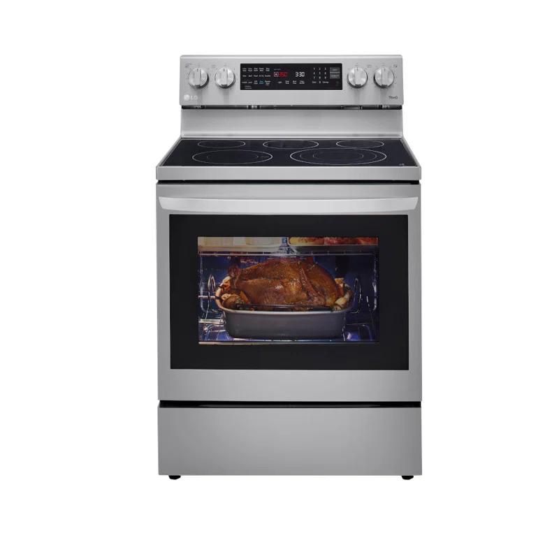LG LG Smart Wi-Fi Enabled True Convection InstaView® Electric Range with Air Fry, 6.3 cu. ft. LREL6325F