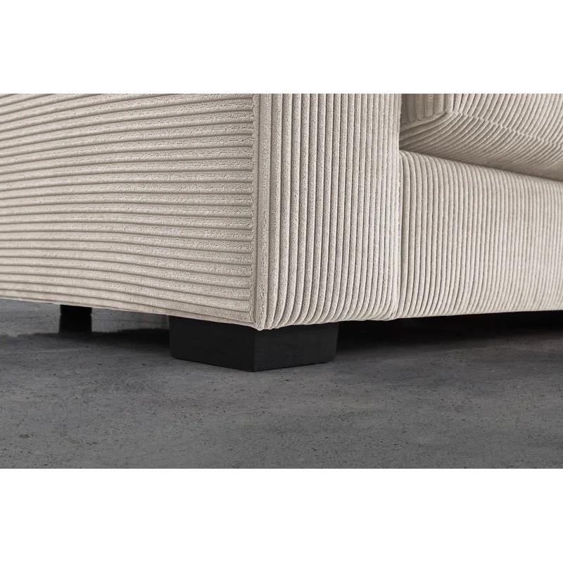 DEVION Furniture Naomi Corduroy Upholstered Sectional