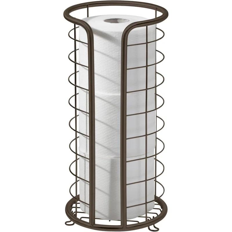 mDesign 5UYG90 mDesign Metal Toilet Paper Holder Stand, Freestanding 3 Roll Reserve