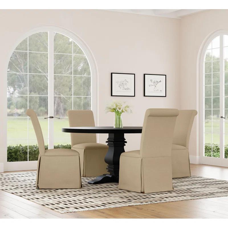 Ophelia & Co. Morriston Pine Round Solid Wood Dining Table