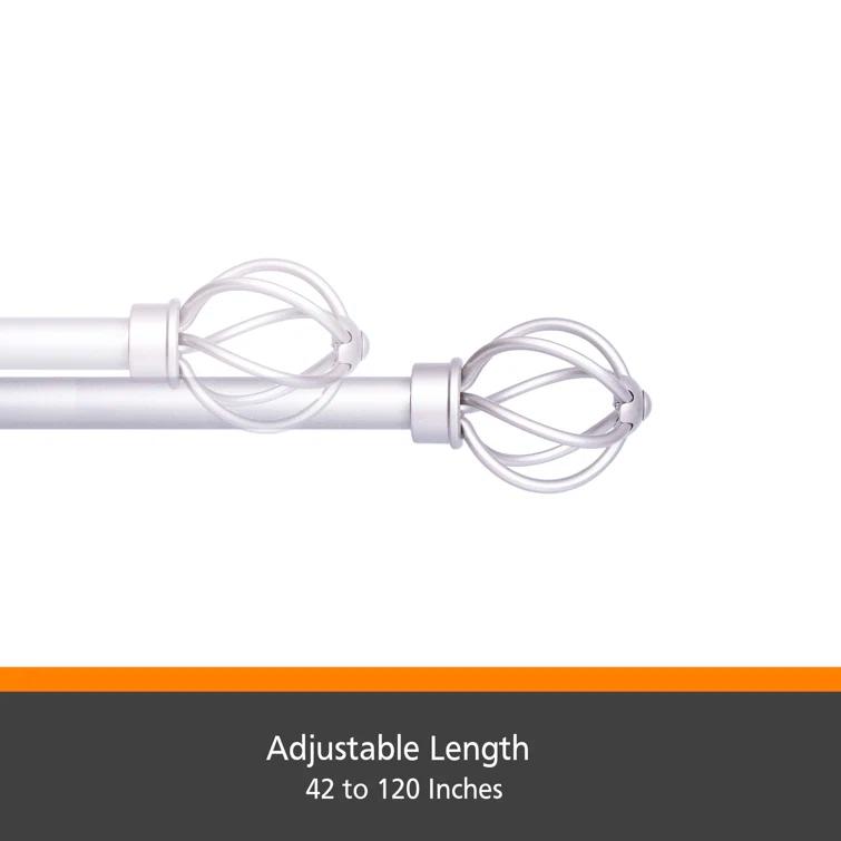 Kenney Steel Adjustable Single Curtain Rod