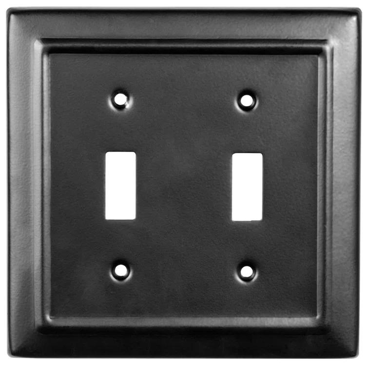 Monarch Abode Architectural 2 - Gang Toggle Light Switch Standard Wall Plate (Set of 2)