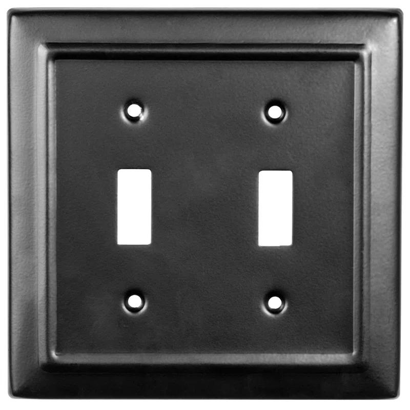 Monarch Abode Architectural 2 - Gang Toggle Light Switch Standard Wall Plate (Set of 2)