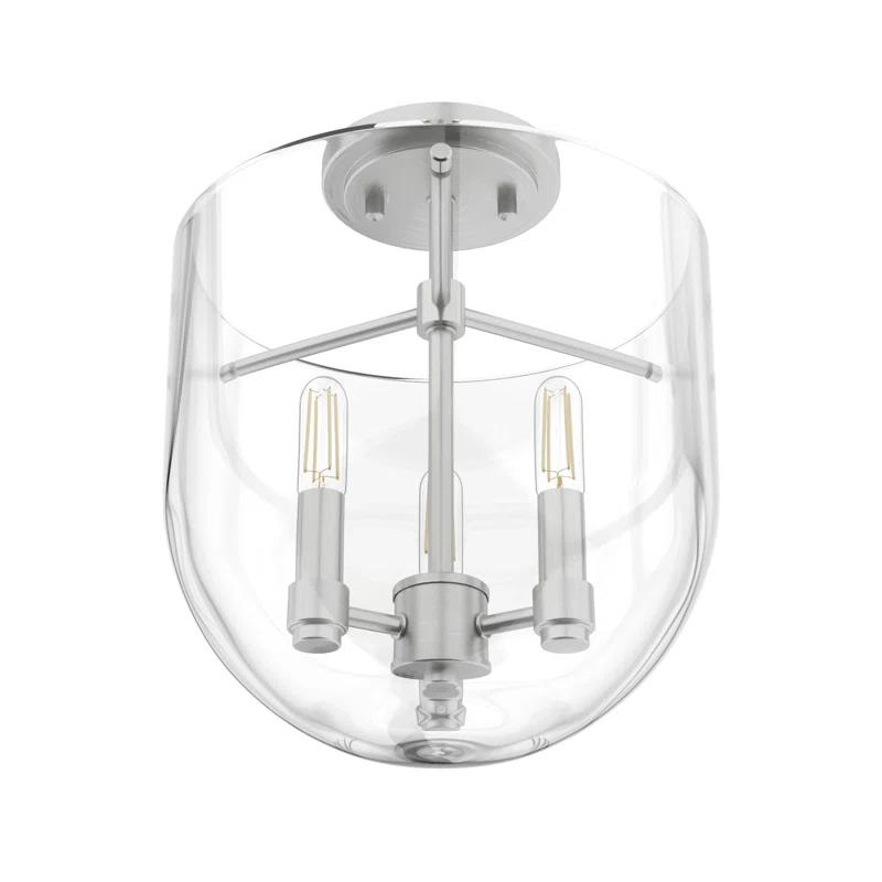 Hunter Sacha Natural Iron 3 Light Flush Mount Ceiling Light Fixture
