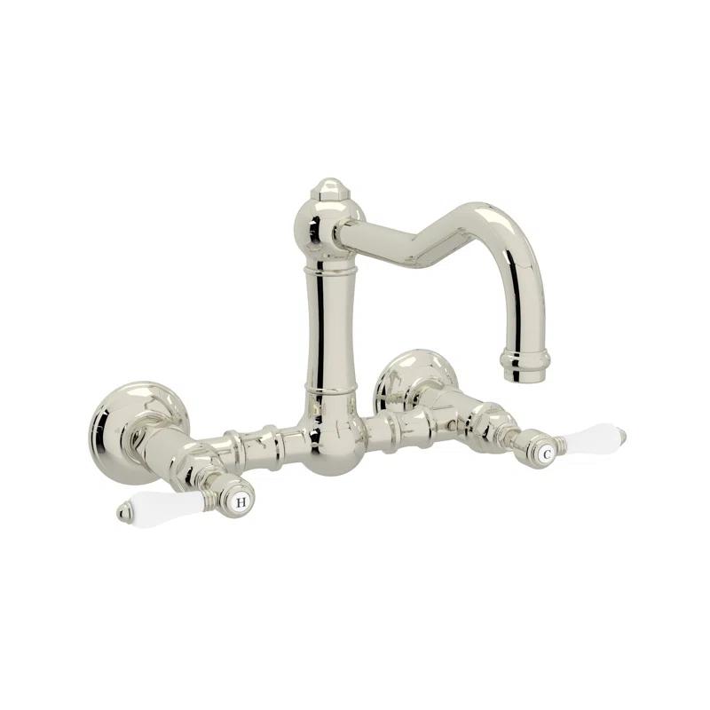 Acqui Wall Mount Bridge Kitchen Faucet With Column Spout