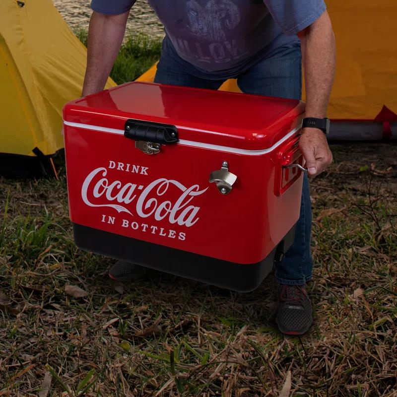 Coca-Cola Coca-Cola Ice Chest Cooler with Bottle Opener, 51L (54 qt), 85 Cans