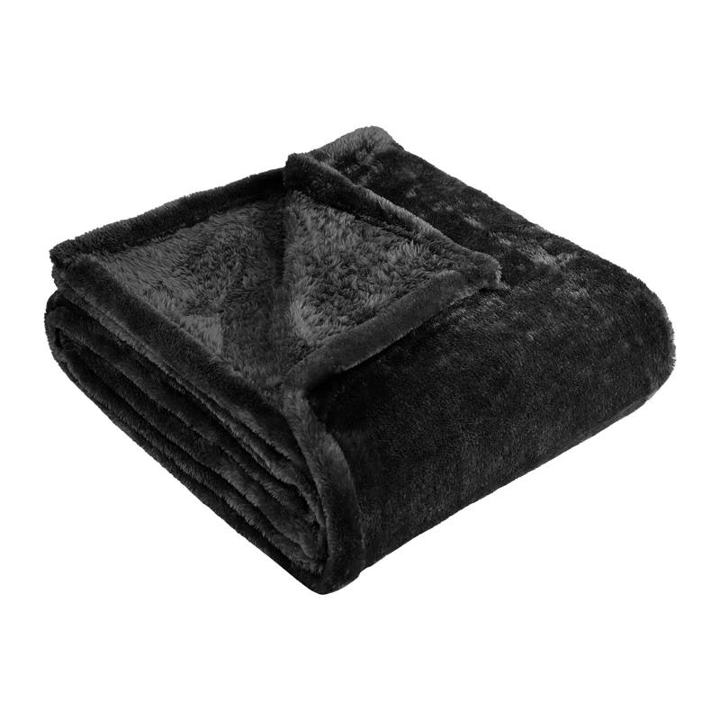 Superior Solid Polyester Reversible All-Season Fleece Throws Blanket