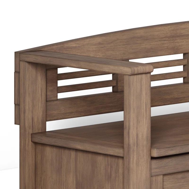 Simpli Home Adams Solid Wood Entryway Lift Top Storage Bench