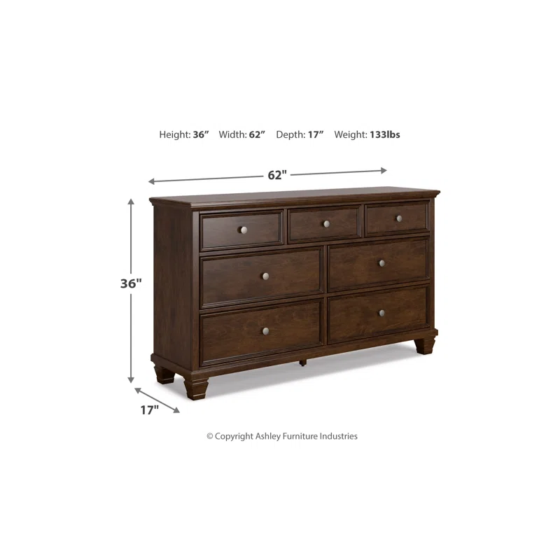 Charlton Home® Feli 62'' W 7 - Drawer Dresser
