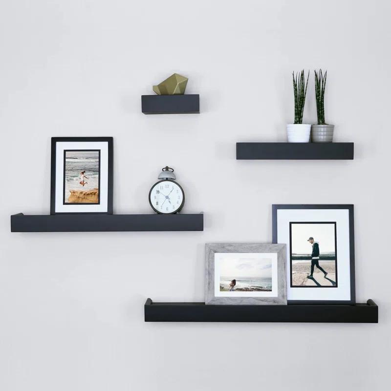 Textiles Hub Array 4 Piece Floating Wall Shelves Set