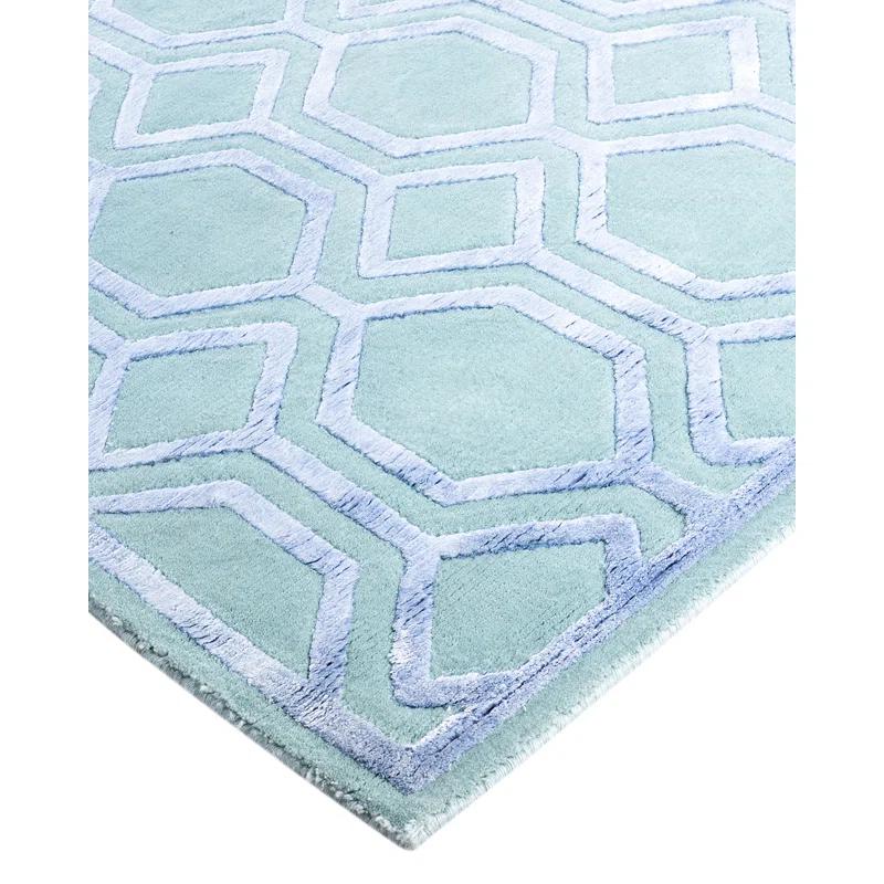 Solo Rugs One-of-a-Kind Rectangle 8'1" X 9'10" Area Rug Green/Blue