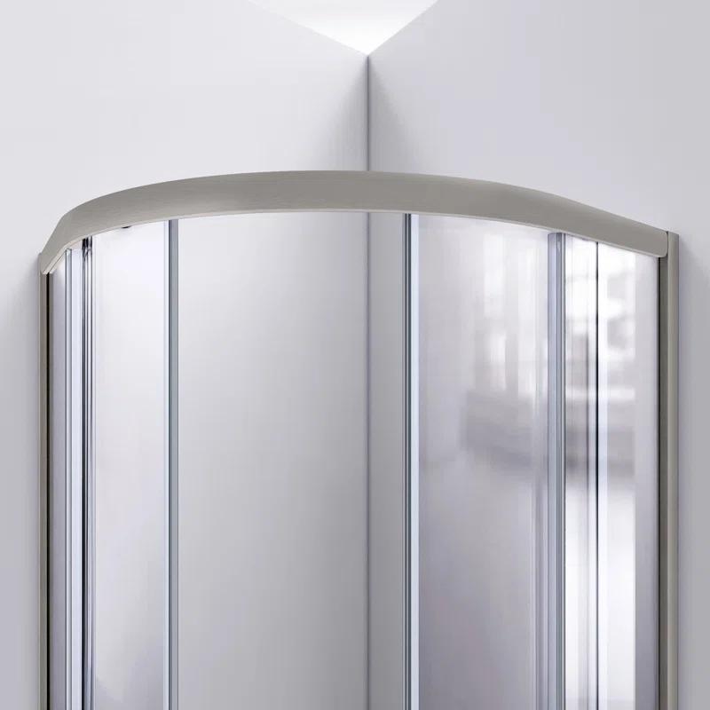 38'' W x 38'' D x 78'' H Semi-Frameless Round Shower Enclosure