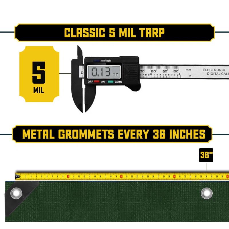 Core Tarps 5 Mil Heavy Duty Polyethylene Tarp, Waterproof, UV Resistant