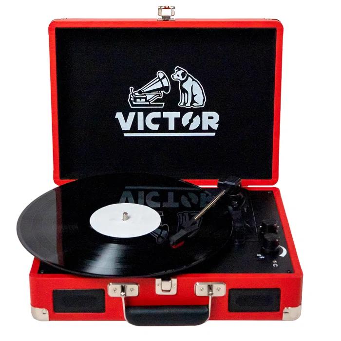 Victor Portable Suitcase Turntable - Record Player with Bluetooth & Built-in Speakers