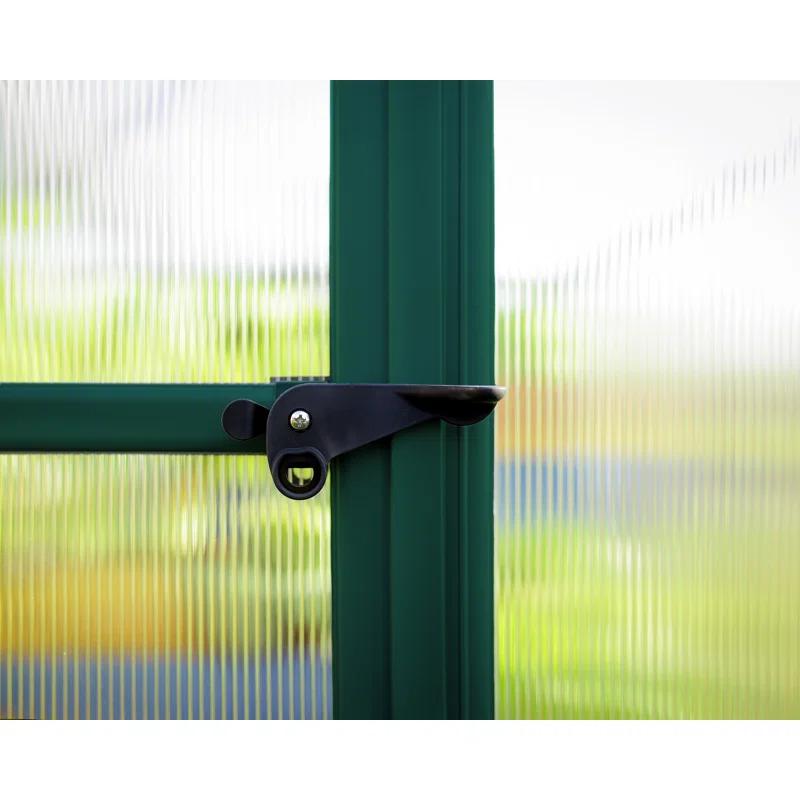 Canopia Palram - Canopia Mythos 6' W X 8' D Greenhouse Walk-In Hobby Twin Wall Polycarbonate Aluminum Frame Greenhouse Kit With Roof Vent - Green