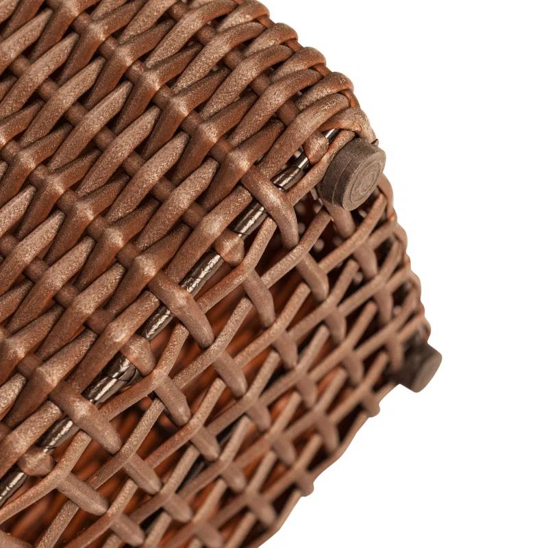 PatioSense Alto Balkene Home Alto Wicker Planter with Liners ,Tall Plant Decor Box for Outdoors - Mocha - Pack of 2
