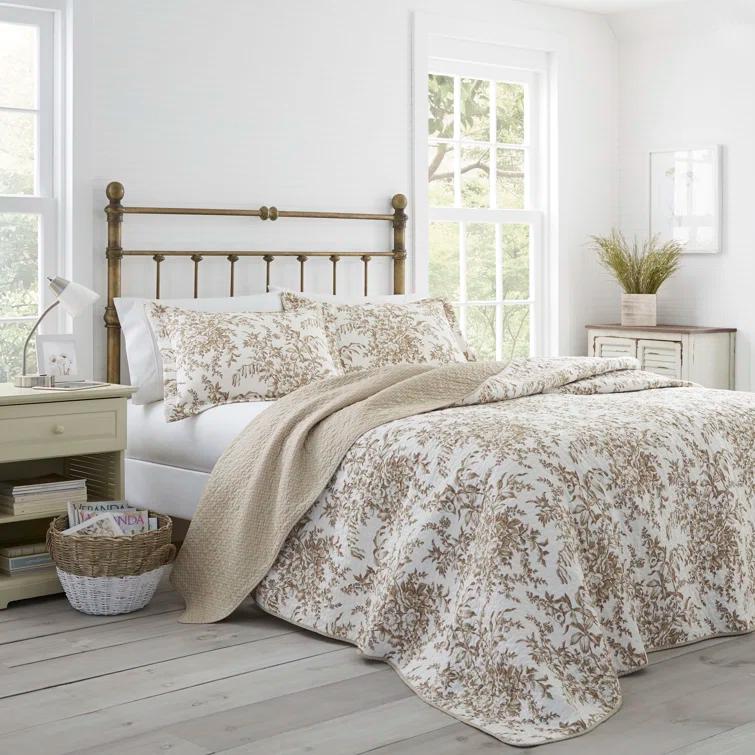 Laura Ashley Laura Ashley Bedford Cotton Reversible Quilt Set