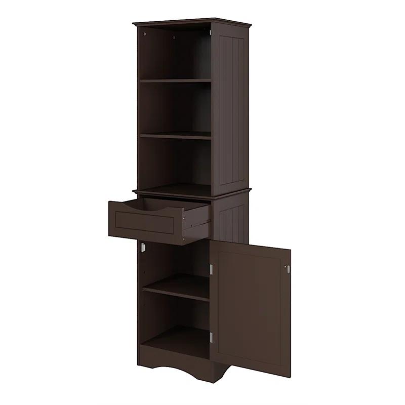 RiverRidge Home RiverRidge Ashland Tall Bathroom Storage Linen Cabinet and Organizer with Drawer and Shelves