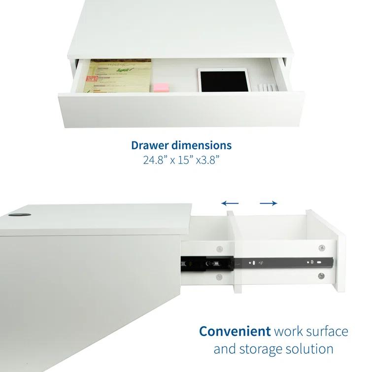 Vivo VIVO White Floating Wall Mounted Storage Shelf, Desk Drawer, DESK-SF01W