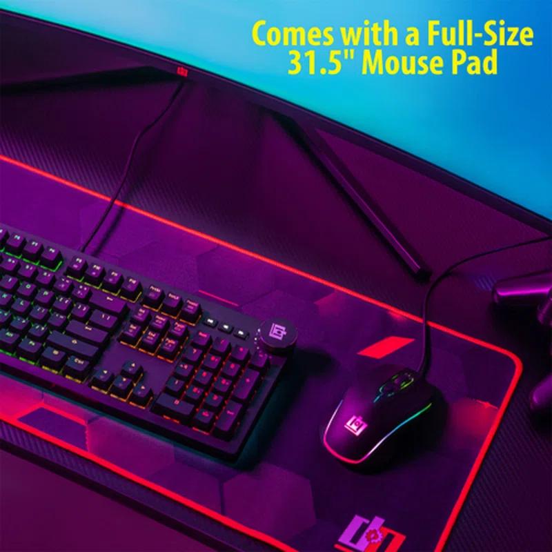 Inbox Zero Déco Gear 47" LED Carbon Fiber Surface Gaming Desk & Reviews | Wayfair