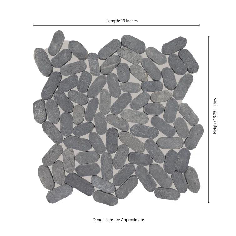 Ackland 12" x 12" Natural Stone Pebbles/Rocks Mosaic Floor & Wall Tile