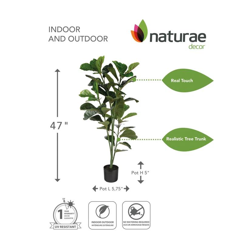 Naturae Decor Faux Fiddle Leaf Fig Plant in Pot