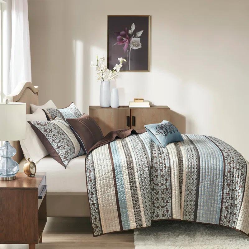 Madison Park Jacquard Quilt Set with Throw Pillows