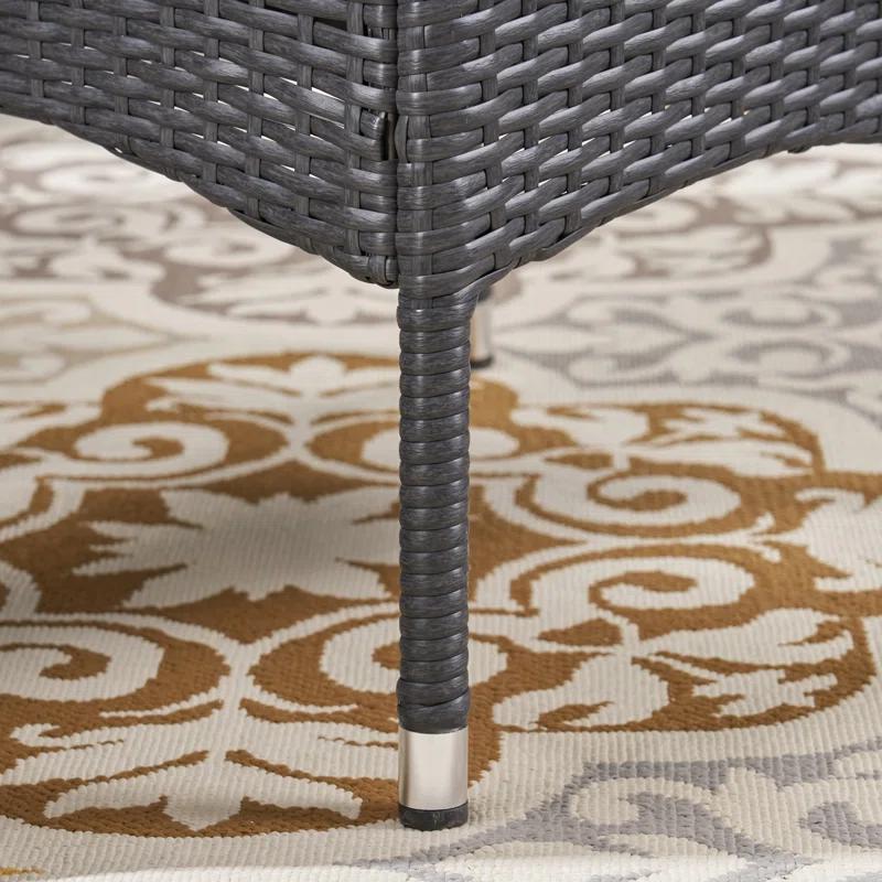 Williston Forge Rhinehart 6 - Person Acacia Wicker Patio Dining Set with Rectangular Table , Cushions Included