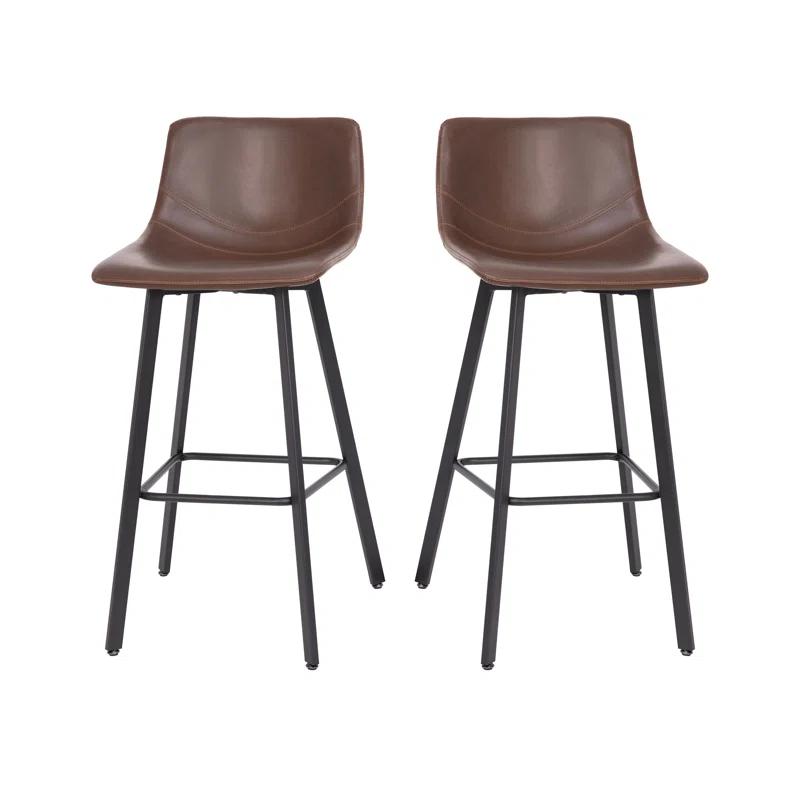 Taylor & Logan Brandy Upholstered Counter Stool with Metal Frame (Set of 2)